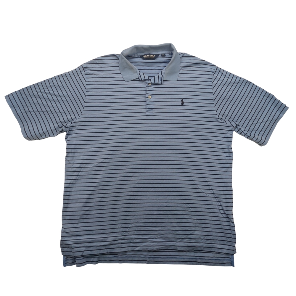 Polo Golf Ralph Lauren Shirt Mens XL Striped Blue Performance Classic Polo